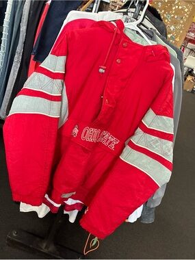 Vintage Ohio State Jacket Mens Red Buckeyes OSU University 90s Starter Puffer L
